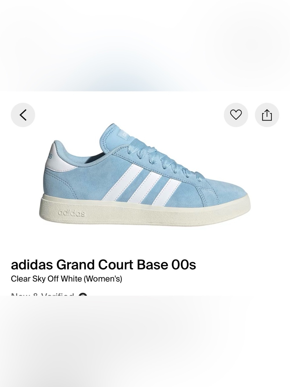 adidas Grand Court Base Women’s Sneakers in Clear Sky and Off-White